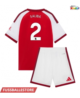 Günstige Arsenal William Saliba #2 Heimtrikotsatz Kinder 2026-27 Kurzarm (+ Kurze Hosen)